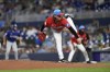 Miami Marlins pitcher Ryan Weathers throws during the second inning of a baseball game against the Texas Rangers, Saturday, June 1, 2024, in Miami, Fla. (AP Photo/Michael Laughlin)