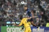 Salomon Rondon of Mexico's Pachuca, top, heads the ball past Rudy Camacho of the United States' Columbus Crew during the CONCACAF Champions Cup final match at Hidalgo stadium in Pachuca, Mexico, Saturday, June 1, 2024. (AP Photo/Eduardo Verdugo)