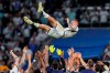 FILE - Real Madrid's Toni Kroos is lifted in the air by his teammates during a Spanish La Liga soccer match between Real Madrid and Betis at the Santiago Bernabeu stadium in Madrid, Spain, Saturday, May 25, 2024. Another perfect summer, or another national embarrassment. No one knows quite what to expect from this Germany team heading in the European Championship. (AP Photo/Manu Fernandez, File)