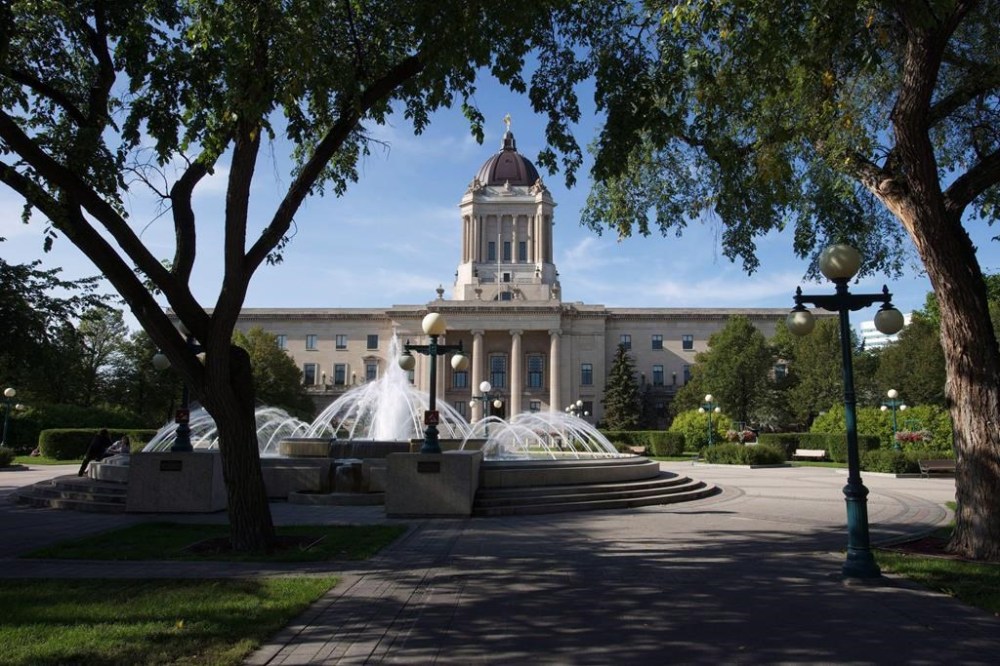 The Manitoba legislature in Winnipeg, Saturday, Aug. 30, 2014. THE CANADIAN PRESS/John Woods