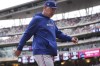 Texas Rangers manager Bruce Bochy leaves the game after being ejected during the seventh inning of a baseball game against the Minnesota Twins, Saturday, May 25, 2024, in Minneapolis. (AP Photo/Abbie Parr)