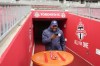 Simcoe County Rovers co-owner and former Toronto FC and Canada defender, Doneil Henry takes a photo of his Canadian Championship medals, laid out to greet players as an inspiration ahead of their training session at BMO field, in Toronto, on Tuesday April 23, 2024. Canadian international Doneil Henry has been named sporting director of League1 Ontario's Simcoe Country Rovers. THE CANADIAN PRESS/Chris Young