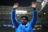 Brazilian soccer player Endrick greets fans after playing his last match with Palmeiras at Allianz Parque stadium in Sao Paulo, Brazil, Thursday, May 30, 2024. (AP Photo/Andre Penner)