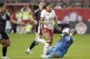 Canada's Olivia Smith takes the ball past Mexico goalkeeper Esthefanny Barreras during second half International friendly action in Toronto, on Tuesday, June 4, 2024. THE CANADIAN PRESS/Chris Young
