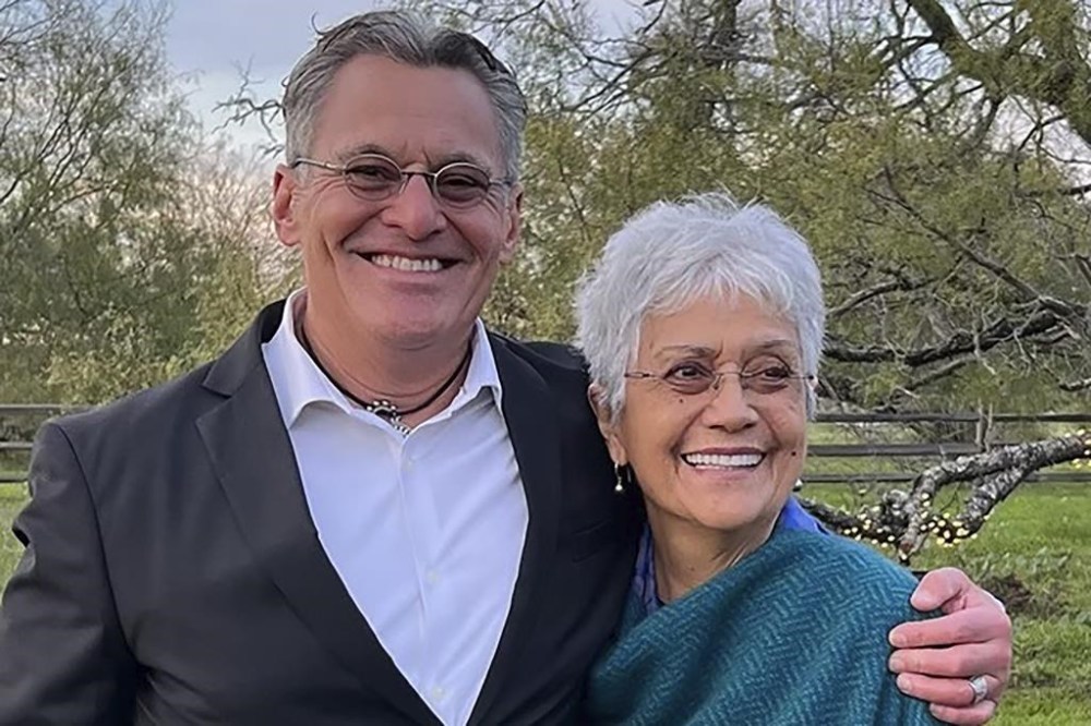 In this photo provided by David Gabbard, David poses for a photo with his sister, Caroline Sinavaiana-Gabbard, on Dec. 2, 2023, in Cedar Creek, Texas, U.S. An author in Samoa has been charged with murdering Sinavaiana-Gabbard, a prominent Samoan writer and the aunt of former U.S. congresswoman Tulsi Gabbard, authorities in the South Pacific island nation said Friday, June 7, 2023. (David Gabbard via AP)