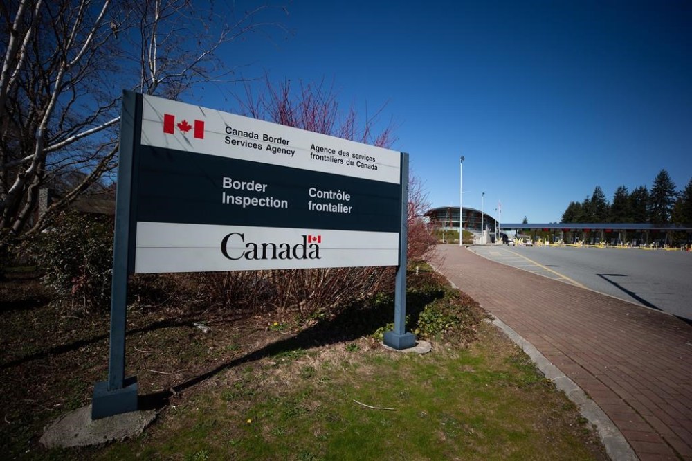 The Douglas-Peace Arch border crossing is seen in Surrey, B.C., on Monday, March 16, 2020. THE CANADIAN PRESS/Darryl Dyck