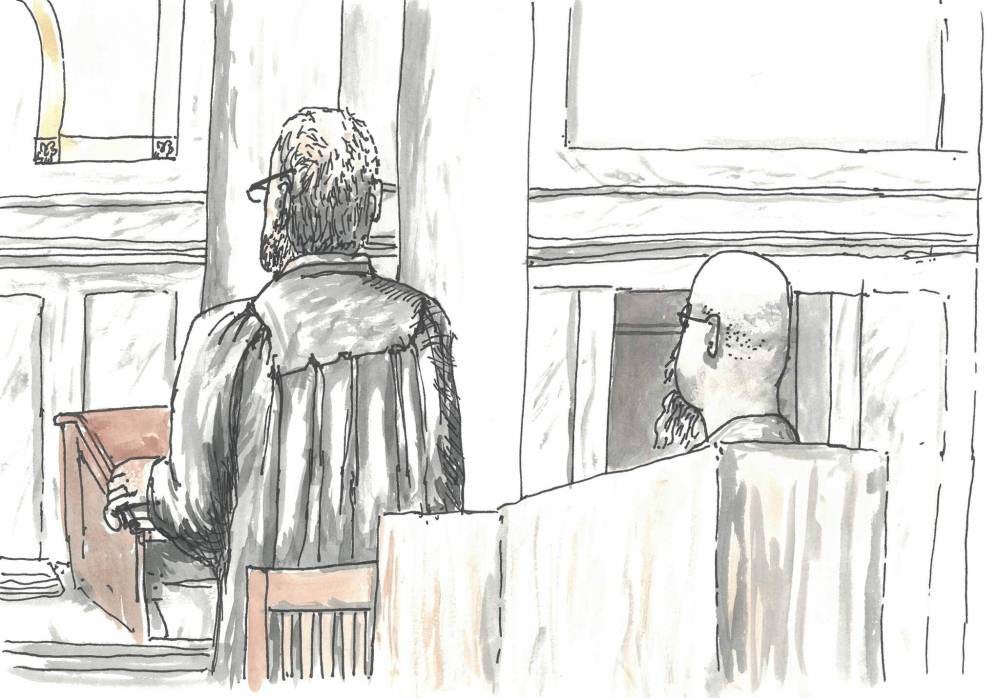 Last week, the defence confirmed on the record Skibicki (right) is admitting to the killings, and will be arguing he is not criminally responsible by reason of mental disorder. (James Culleton illustration / Free Press files)