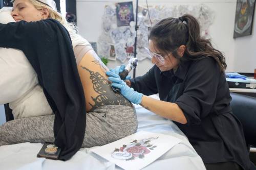 Tattoo artist Osheen Dhiman a moved to Canada three years ago and has been working at Ink Noir for two years now. (Ruth Bonneville / Free Press)
