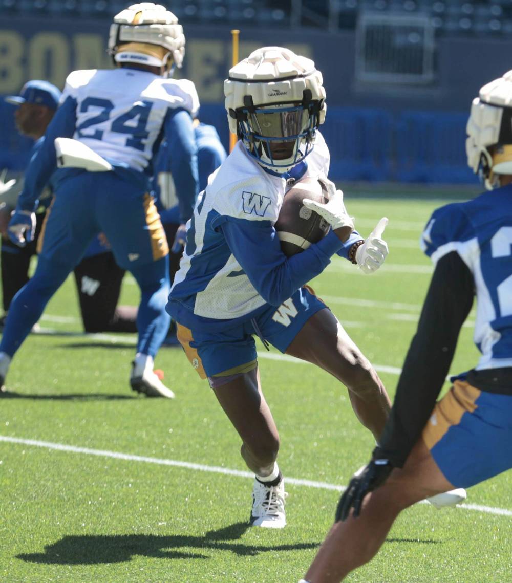 Ruth Bonneville / Free Press
Aron Cruickshank (above) is confident he can take over for kick-returner Janarion Grant if the latter doesn’t return to the Bombers.
