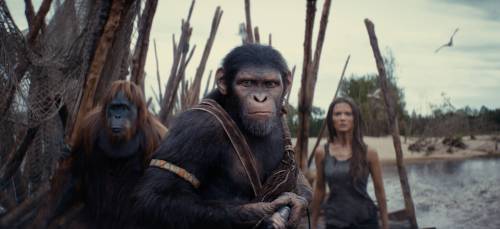 20th Century Studios 
                                From left, Raka (Peter Macon), Noa (Owen Teague) and Mae (Freya Allan) are a mismatched trio who find themselves in enemy hands.