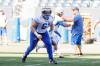 MIKE DEAL / FREE PRESS
                                Offensive lineman Gabe Wallace works out Thursday at the Blue Bombers rookie camp.