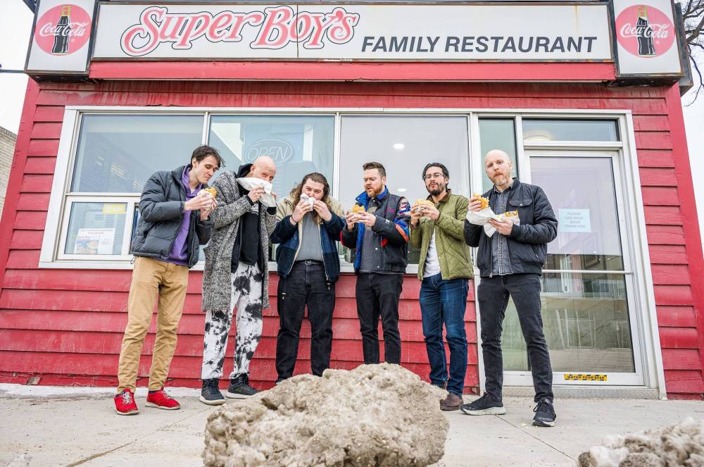 Colby Spence photo
                                From left: Local comics Carson Košik, Dewey Parker, Kyle Gibson, Jon Wilson, Mike Green and Jared Story bring the laughs to the Park Theatre Sunday.