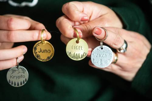 Le-Fort takes great pride in customizing tags according to the names customers grant their pets.	(Mikaela MacKenzie / Free Press)