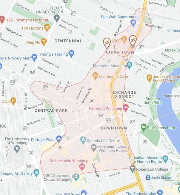 A map showing the areas that were affected. (Supplied)