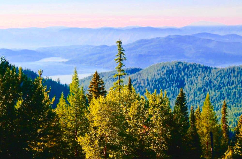 PHOTOS BY GORD MACKINTOSH / FREE PRESS
With Lake Pend Oreille below, Idaho’s Schweitzer Resort promises views to three states and Canada.