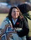 MIKE DEAL / WINNIPEG FREE PRESS
Kathleen BlueSky, interim CEO of the Treaty One Development Corporation.
A ground breaking ceremony takes place in the Naawi-Oodena Urban Economic Development Zone, on the former Kapyong Barracks lands, Monday morning. Attended by federal MP Ben Carr, Premier Wab Kinew, Winnipeg Mayor Scott Gillingham, Chief Gordon BlueSky, Chief E.J. Fontaine, Grand Chief Cathy Merrick, Grand Chief Jerry Daniels, and Chief Sheldon Kent, along with many other dignitaries and guests.
231113 - Monday, November 13, 2023.