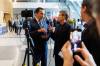 MIKE DEAL / FREE PRESS
                                Premier Wab Kinew chats with media before giving a state of the province address at a Manitoba Chambers of Commerce breakfast Tuesday morning.