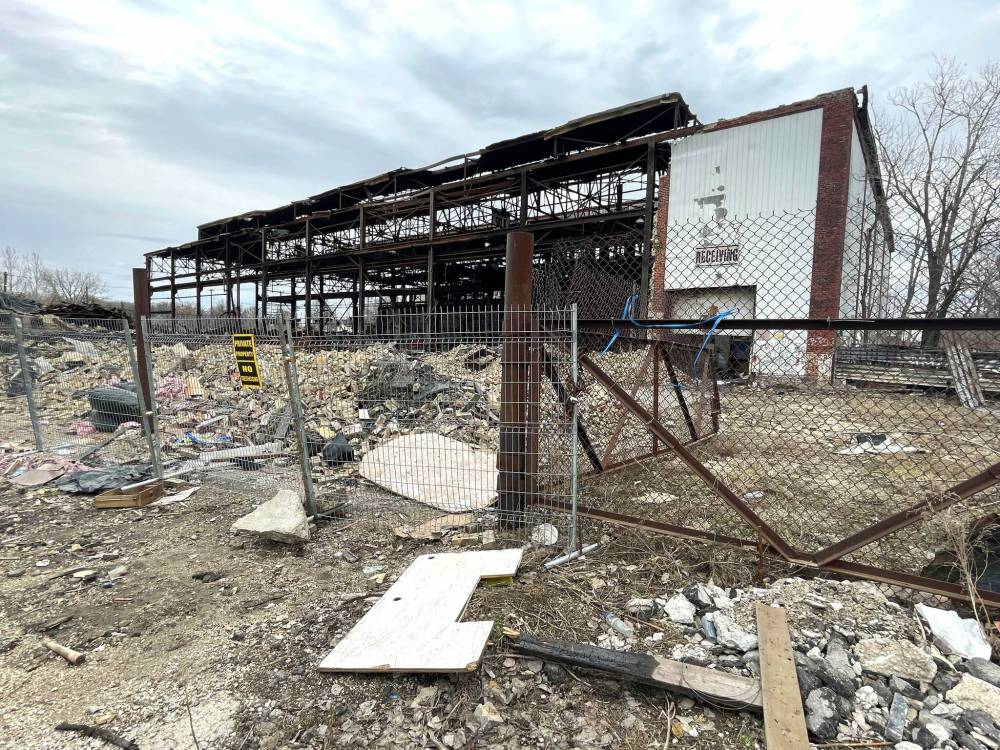 The former Vulcan Iron Works foundry at Sutherland Avenue and Maple Street in April. (Ruth Bonneville / Free Press)