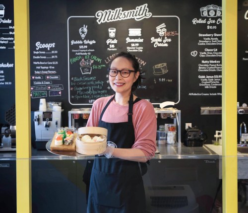 Ruth Bonneville / Free Press

ENT - Asian Heritage Month

Photo of Siuleen Leibl owner of  Milksmith, with two specialty ice cream treats: a sushi platter (complete with faux wasabi and soya sauce) and ice cream bao buns.


Subject: Siuleen Leibl is the owner of Corydon ice cream shop Milksmith. This month, to celebrate Asian Heritage Month, Leibl and her team have created two specialty ice cream treats: a sushi platter (complete with faux wasabi and soya sauce) and ice cream bao buns.

For Tasting Notes on Wednesday.

Story by Eva Wasney


May 13th, 2024