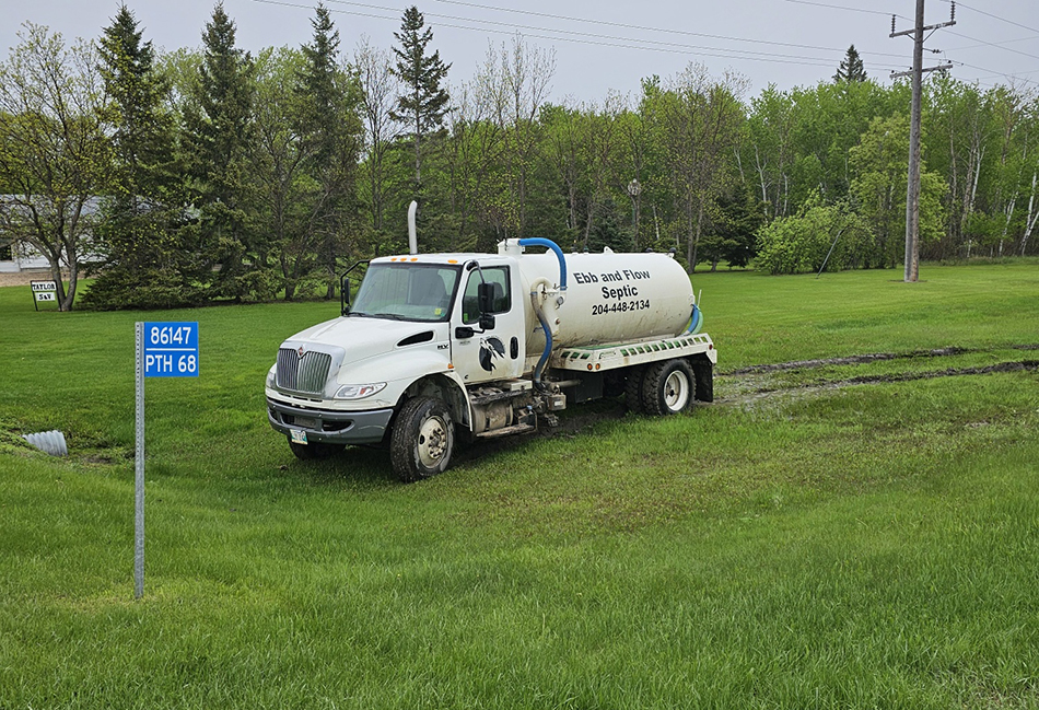 The septic truck stolen from Ebb and Flow First Nation on Monday (Supplied)