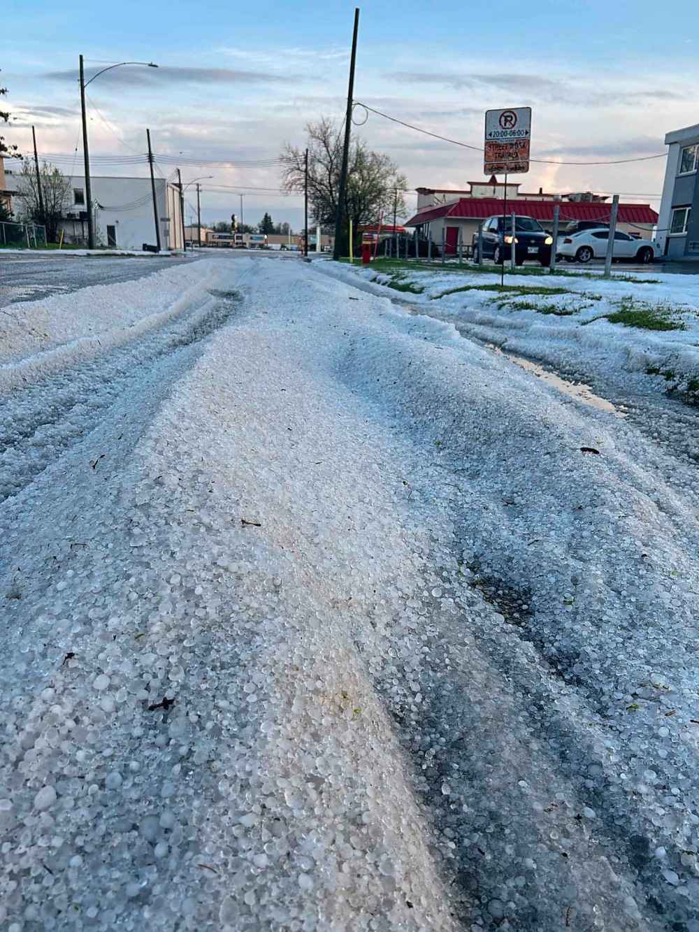 Hail on Parkdale Street. (Garry Long photo)