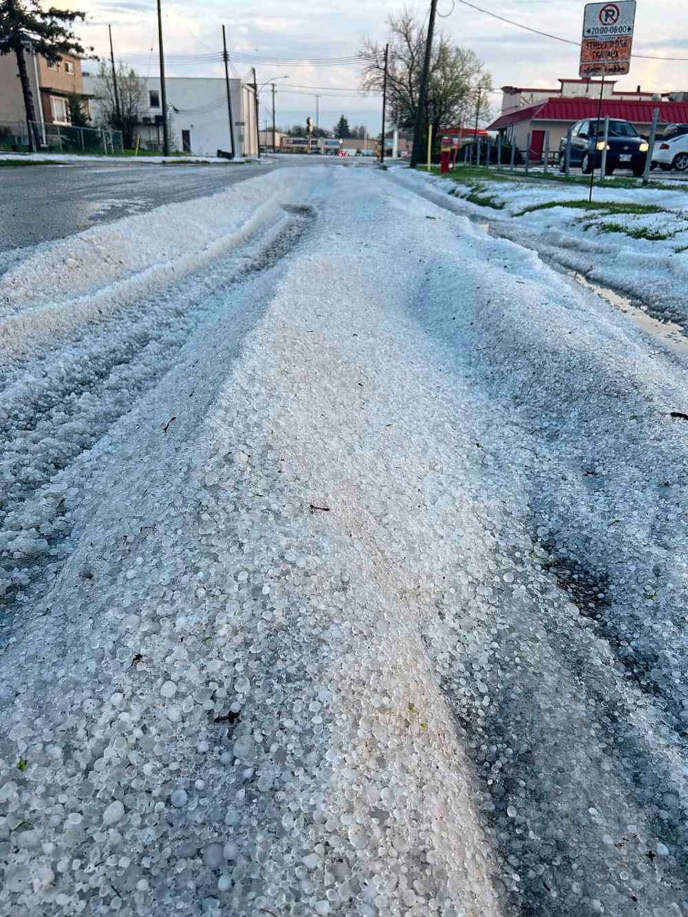 Hail on Parkdale Street. (Garry Long photo)