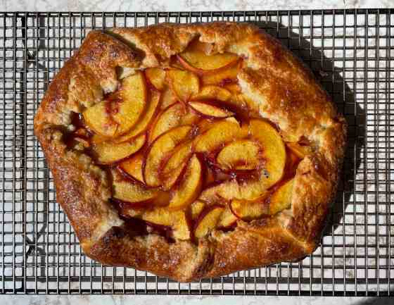 This peach galette, surprisingly, tasted as good as it looks.