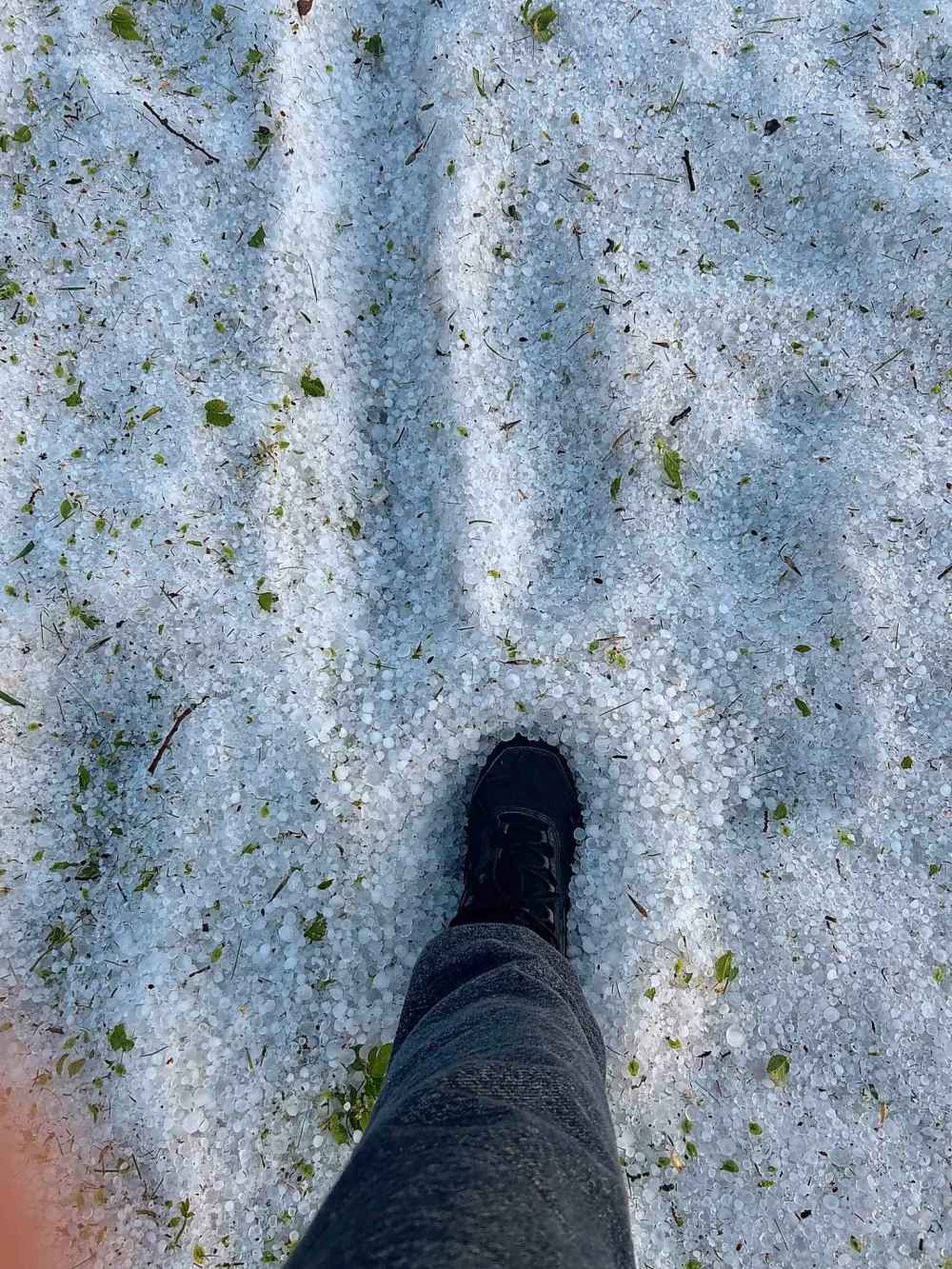 Hail on Parkdale Street. (Garry Long photo)