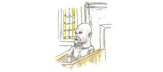Jeremy Skibicki in court Monday (James Culleton illustration)