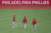 Philadelphia Phillies during a workout day at the London Stadium in London, Friday, June 7, 2024. New York Mets will play games against Philadelphia Phillies at the stadium on June 8 and June 9. (AP Photo/Kirsty Wigglesworth)