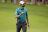 Adam Hadwin gestures after his putt on the second green in the third round of the Memorial golf tournament, Saturday, June 8, 2024, in Dublin, Ohio. (AP Photo/Sue Ogrocki)