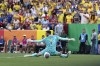 U.S. goalkeeper Matt Turner gives up a goal to Colombia forward Luis Díaz during the second half of an international friendly soccer match Saturday, June 8, 2024, in Landover, Md. (AP Photo/Jose Luis Magana)