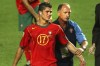 FILE - Portugal coach Luiz Felipe Scolari, right, leads a tearful Cristiano Ronaldo to collect his runners-up medal after Greece beat Portugal 1-0 in the Euro 2004 soccer championship final match at the Luz stadium in Lisbon, Portugal, Sunday, July 4, 2004. Portugal's Cristiano Ronaldo and Croatia's Modric go to Euro 2024 showing age is no boundary for soccer's modern stars. (AP Photo/Luca Bruno, File)