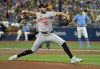 Baltimore Orioles starter Grayson Rodriguez pitches against the Tampa Bay Rays during the first inning of a baseball game Sunday, June 9, 2024, in St. Petersburg, Fla. (AP Photo/Steve Nesius)