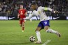 France's Kylian Mbappe controls the ball during the international friendly soccer match between France and Canada at the Matmut Atlantique stadium in Bordeaux, southwestern France, Sunday, June 9, 2024. (AP Photo/Yohan Bonnet)