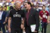 U.S. coach Gregg Berhalter left, greets Colombia coach Néstor Lorenzo before an international friendly soccer match Saturday, June 8, 2024, in Landover, Md. (AP Photo/Jose Luis Magana)