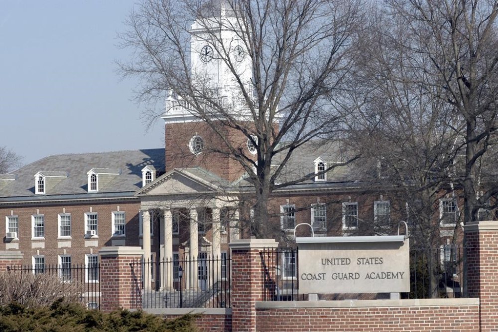 FILE - The U.S. Coast Guard Academy is shown in a photo from Thursday, Feb. 16, 2006, in New London, Conn. The commandant of the U.S. Coast Guard tried Tuesday, June 11, 2024, to assure skeptical and frustrated U.S. senators she's not attempting to cover up the branch's failure to adequately handle cases of sexual assault and harassment at the service academy in Connecticut. (AP Photo/Jack Sauer, File)