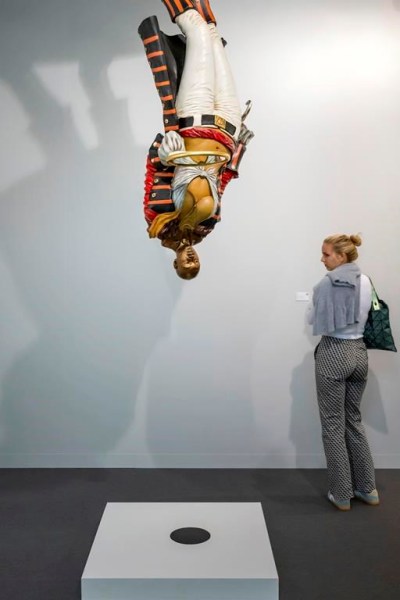 A Vessel in a Vessel in a Vessel and So On (2007) by US-American artist William Pope. L is on display at the international art show Art Basel, in Basel, Switzerland, Tuesday, June 11, 2024. (Georgios Kefalas/Keystone via AP)