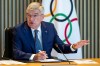 International Olympic Committee (IOC) President Thomas Bach speaks at the opening of the executive board meeting of the International Olympic Committee (IOC), at the Olympic House, in Lausanne, Switzerland, Wednesday, June 12, 2024. (Martial Trezzini/Keystone via AP)