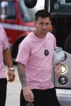Inter Miami forward Lionel Messi arrives for the team's MLS soccer match against St. Louis City, Saturday, June 1, 2024, in Fort Lauderdale, Fla. (AP Photo/Rebecca Blackwell)