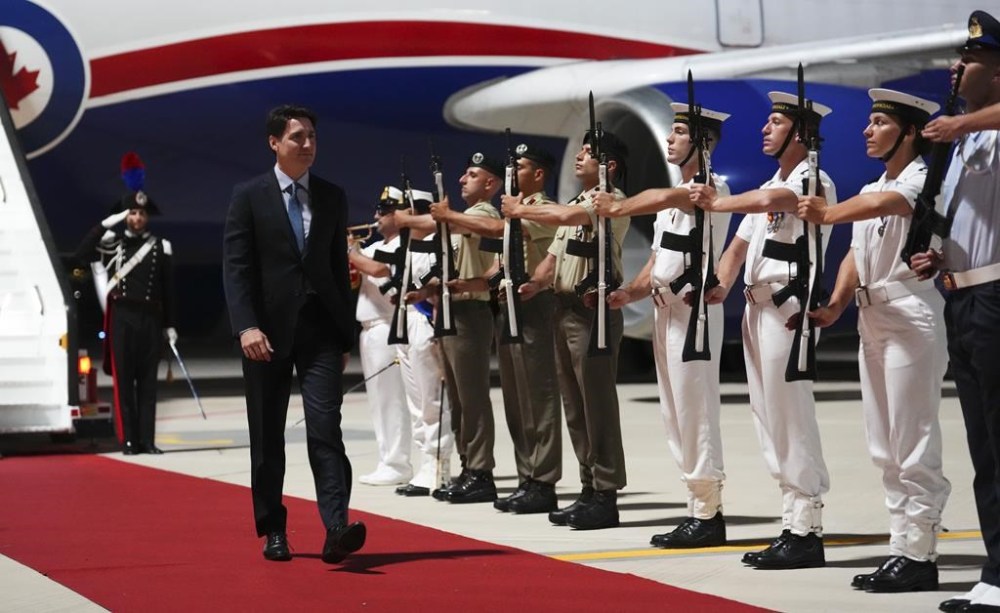 Prime Minister Justin Trudeau arrives in Grottaglie, Italy on Wednesday, June 12, 2024., to attend the G7 Summit. THE CANADIAN PRESS/Sean Kilpatrick