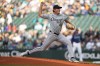 Chicago White Sox starting pitcher Jonathan Cannon throws to a Seattle Mariners batter during the first inning of a baseball game Wednesday, June 12, 2024, in Seattle. (AP Photo/Lindsey Wasson)