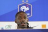 France's Ousmane Dembele speaks during a press conference in Paderborn, Germany, Thursday, June 13, 2024. France will play against Austria during their Group D soccer match at the Euro 2024 soccer tournament on June 17. (AP Photo/Hassan Ammar)