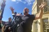 FILE - Alex Jones speaks to the media outside the courthouse, in Waterbury, Conn., Sept. 21, 2022. A Houston federal court judge is set to decide, Friday, June 14, 2024, whether to convert Jones’ personal bankruptcy reorganization to a liquidation to help pay off some of the $1.5 billion he owes from lawsuits filed by the families of the victims of the Sandy Hook Elementary School shooting. (AP Photo/Michael Hill, File)