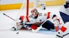 Florida Panthers goalie Sergei Bobrovsky (72) makes a save against the Edmonton Oilers during the second period of Game 3 of the NHL hockey Stanley Cup final in Edmonton, Thursday, June 13, 2024.THE CANADIAN PRESS/Jeff McIntosh