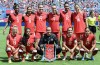 Canada pose for a team photo prior to first half international soccer action against Mexico in Montreal on June 1, 2024. THE CANADIAN PRESS/Graham Hughes
