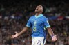 FILE - Brazil's Endrick celebrates after scoring the opening goal during a friendly soccer match between England and Brazil at Wembley Stadium in London, Saturday, March 23, 2024. The 17-year-old striker is widely expected to be in the starting lineup at Copa America, his first major event with the senior team. (AP Photo/Alastair Grant, File)