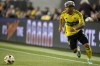 CF Montreal forward Matias Coccaro looks to cross during the second half of an MLS soccer match against Columbus Crew on April 27, 2024, in Columbus, Ohio. THE CANADIAN PRESS/AP, Jeff Dean