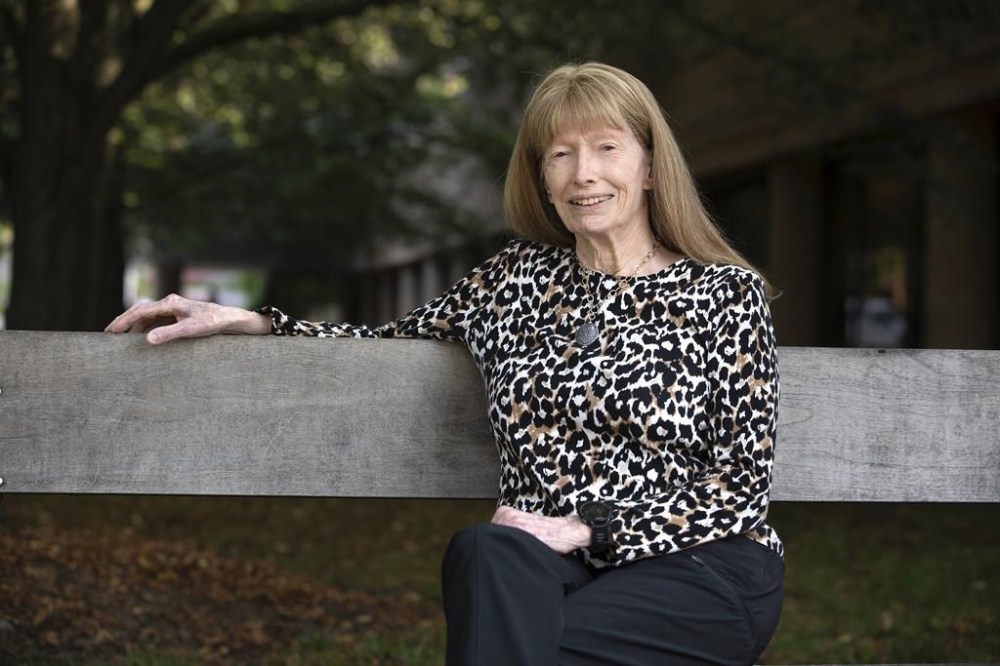 This Aug. 2023 photo shows Lynn Ann Conway at the University of Michigan in Ann Arbor. Conway, a pioneer in the design of microchips that are at the heart of consumer electronics who overcame discrimination as a transgender person, has died, Sunday, June 9, 2024. (Marcin Szczepanski/University of Michigan via AP)