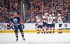 Florida Panthers players celebrate a goal against the Edmonton Oilers during second period Game 3 action of the NHL Stanley Cup final in Edmonton on Thursday, June 13, 2024.THE CANADIAN PRESS/Jason Franson